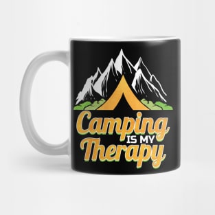 Camping is my Therapy retro vintage Hiking and Mug